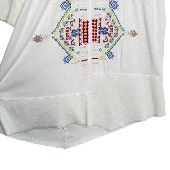 Sundance Embroidered Ivory Tunic Top, S - Picture 7 of 9